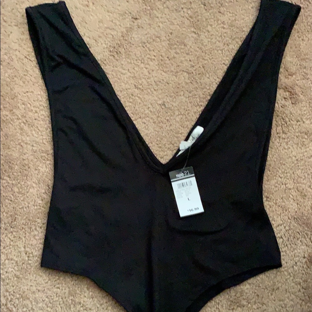 Deep cut onesie